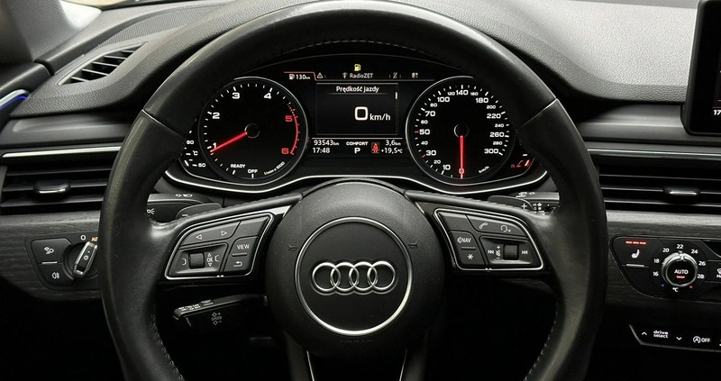 Audi A5 cena 122900 przebieg: 93543, rok produkcji 2018 z Kobyłka małe 781
